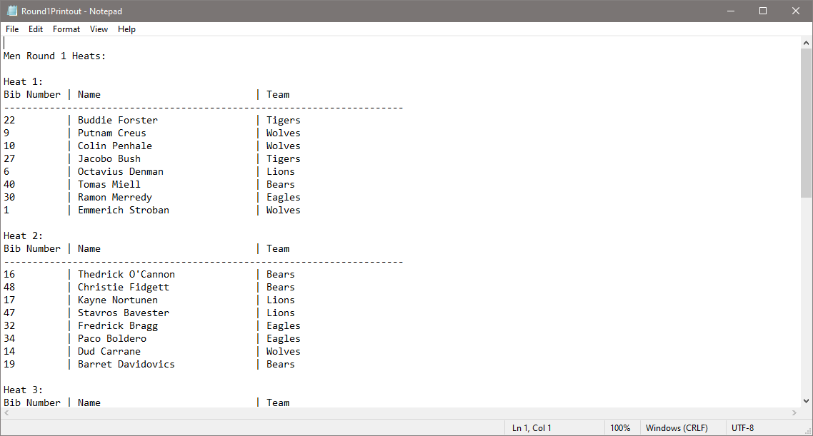 Heat Assignment Window