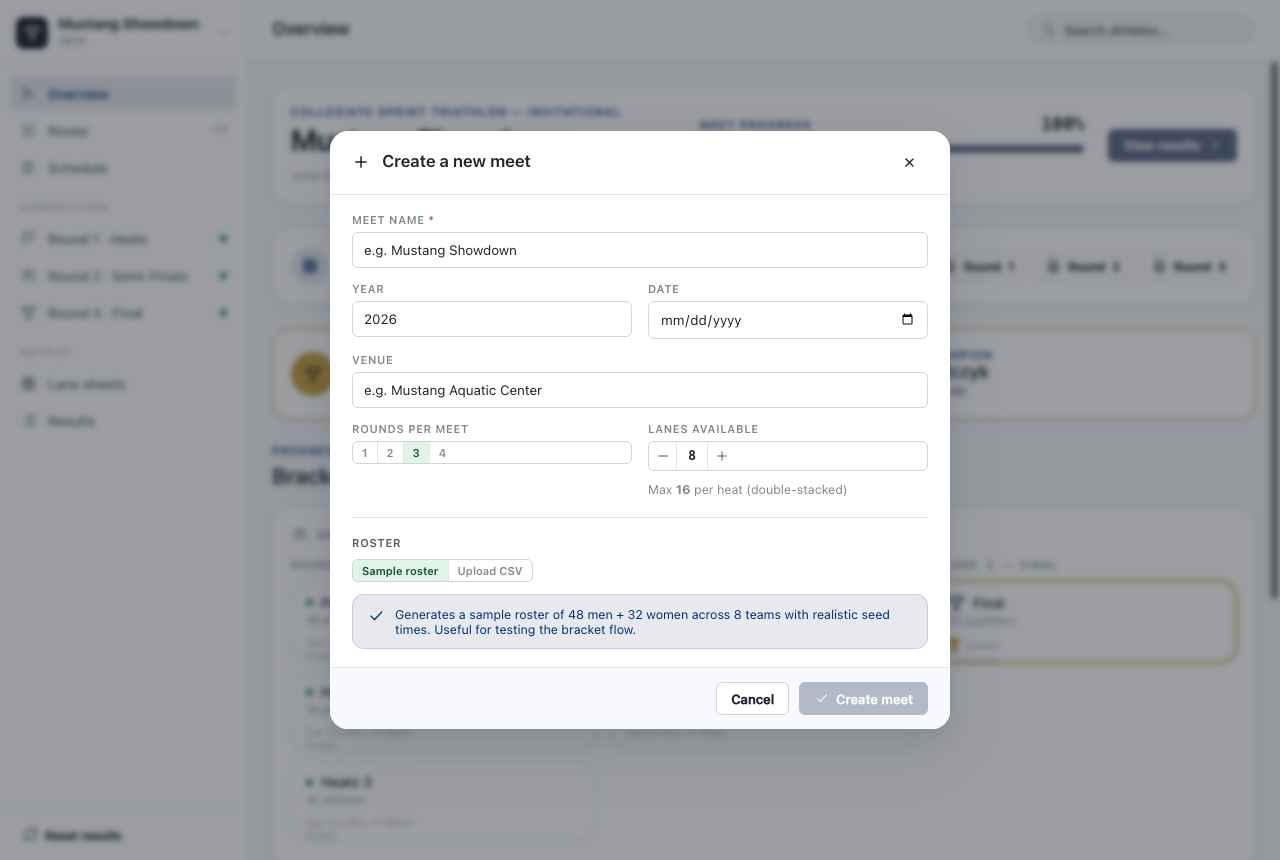 Create a new meet dialog